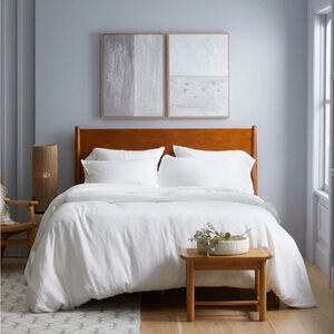 QUINCE European Linen Duvet Cover King Cal King White